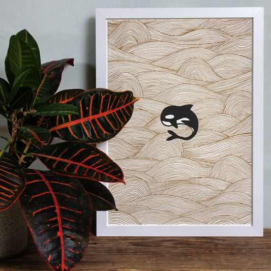 Nachhaltiger Kunstdruck in einem Holzbilderrahmen