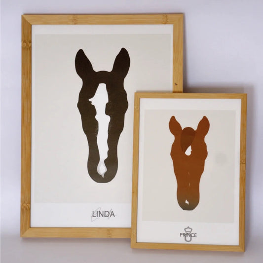 Personalisierte Pferdeposter in Holzbilderrahmen